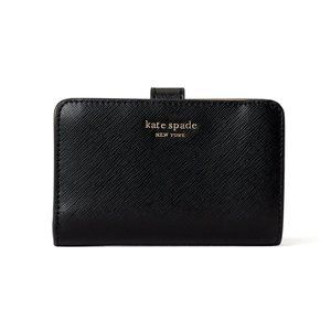 New Kate Spade Spencer Saffiano Leather Compact Wallet Black